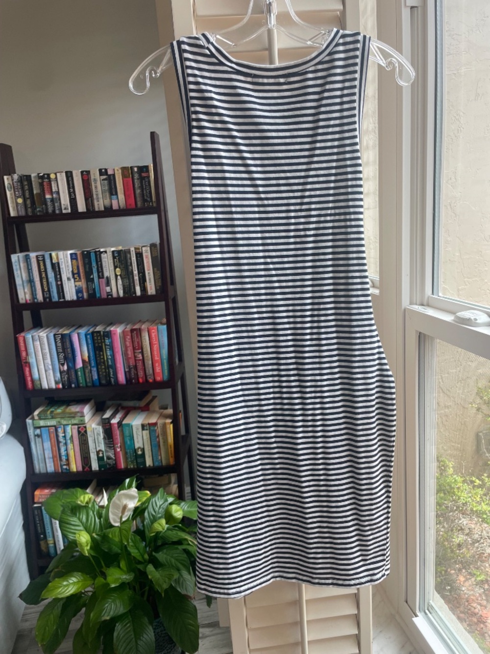 Illusory Navy and white striped t-shirt dress, medium - Picture 2 of 3